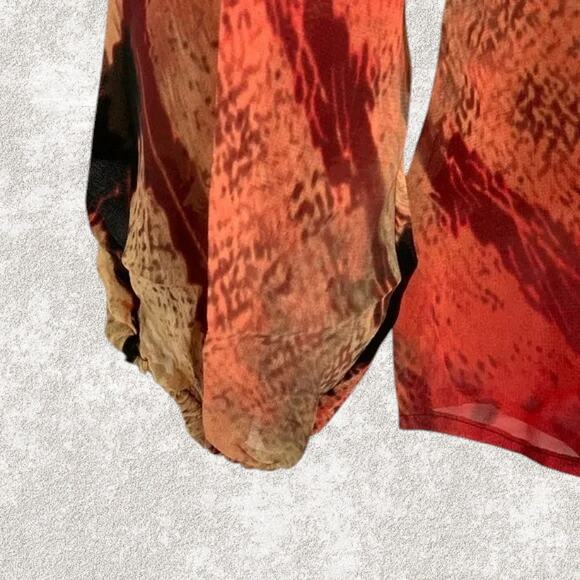 NWT - Da-Nang 100% Silk Flowy Printed Long Sleeve Button-Up Blouse Size: XS - Picture 7 of 8